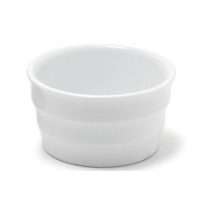 Front Of The House Eurowhite Round 3 oz. Ribbed Cup/Ramekin EAMH1483